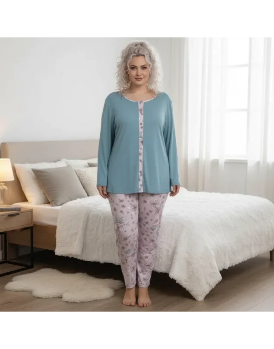 Laced Patterned Melisa Pajama Set
