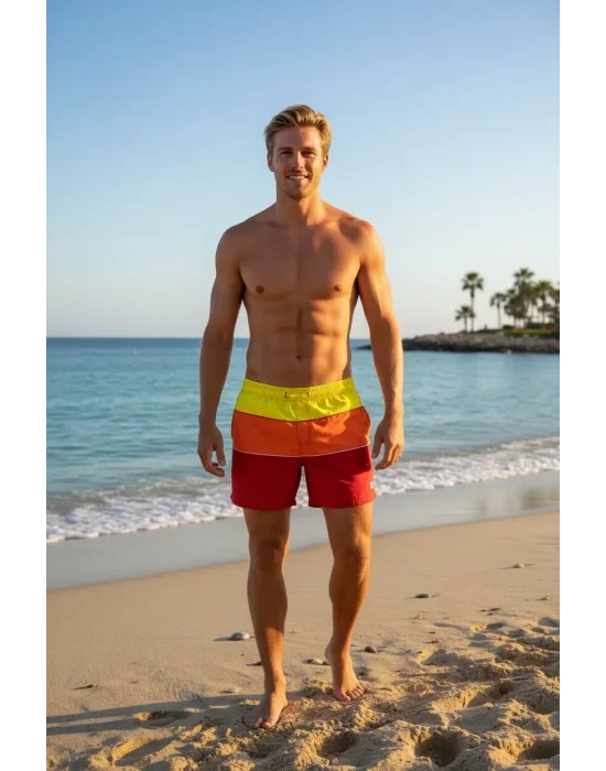 Black Spade Erkek Sarı Deniz Şortu 8218