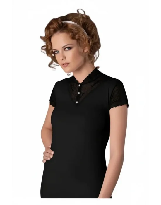 B641 ŞAHİNLER DÜĞMELİ DANTELLİ BLUZ