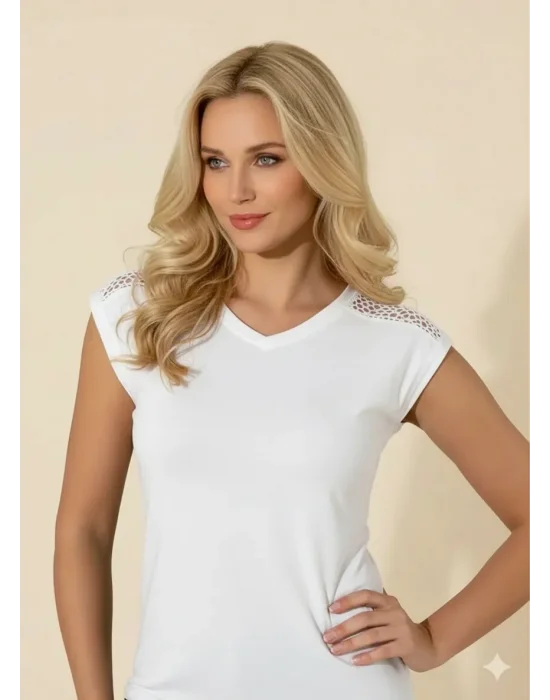 Şahinler Sıfır Kol Fileli Bluz B369