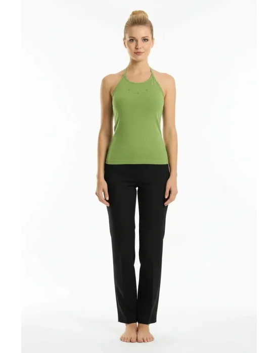 Boyundan Bağlamalı Taş İşlemeli Atlet