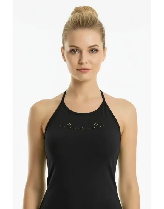 Boyundan Bağlamalı Taş İşlemeli Atlet