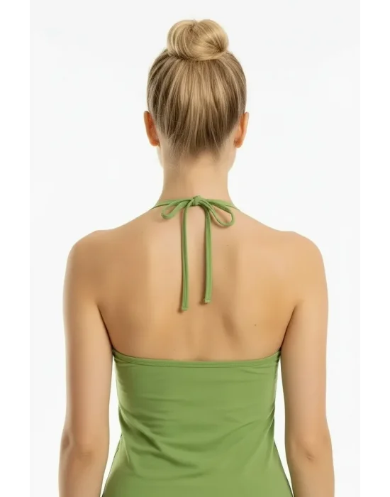 Boyundan Bağlamalı Taş İşlemeli Atlet