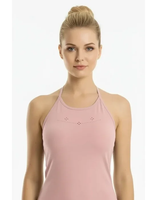 Boyundan Bağlamalı Taş İşlemeli Atlet