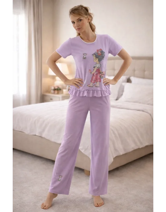 2675 Berrak Baskılı Bayan Pijama Takımı