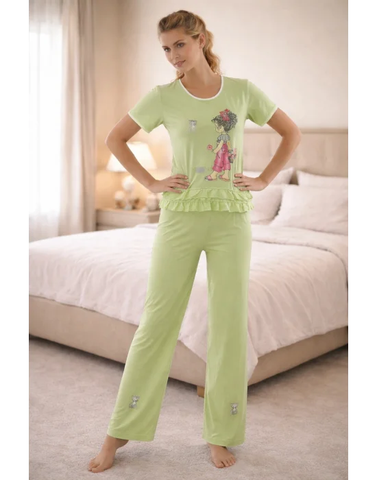 2675 Berrak Baskılı Bayan Pijama Takımı