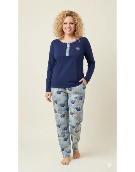 LİMİSSİ VİSKON ALT DESENLİ PİJAMA TAKIMI
