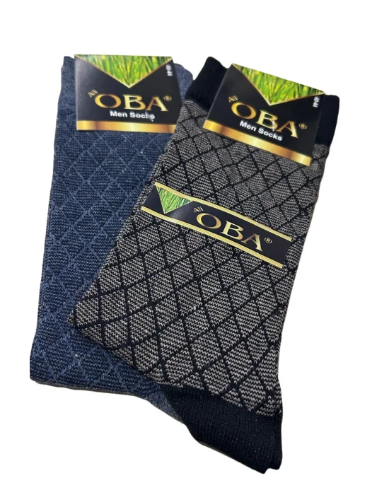 Oba Desenli Bambu Erkek Çorap 10 Adet