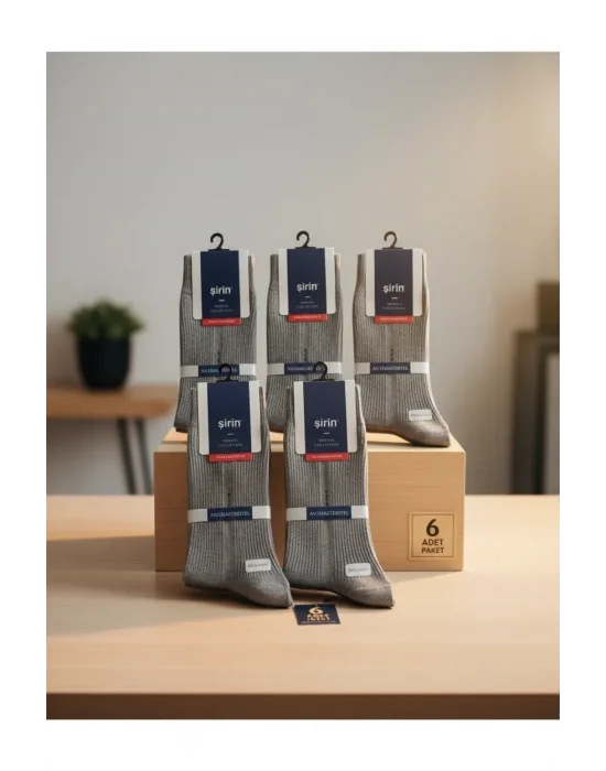 Şirin Antibakteriyel Dikişsiz Erkek Çorabı 6 Adet