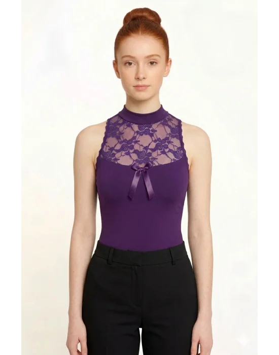 Kolsuz Boğazlı Dantelli Bady 2139