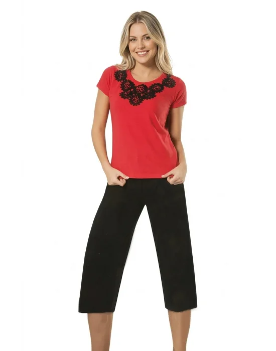 HMD Kadın Laseli İncili Kapri Takım 50016