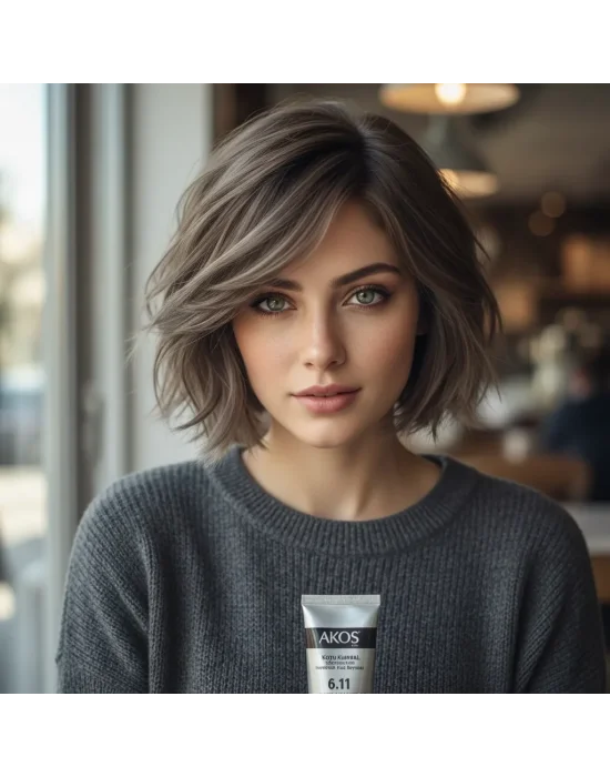 Akos 6.11 Koyu Kumral Yoğun Tüp Küllü Saç Boyası 60 ML