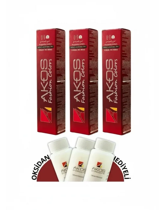 Akos 6.2 Koyu Kumral Tüp Saç Boyası 60 ML ( 3 Adet Boya+ 3 Adet Oksidan)