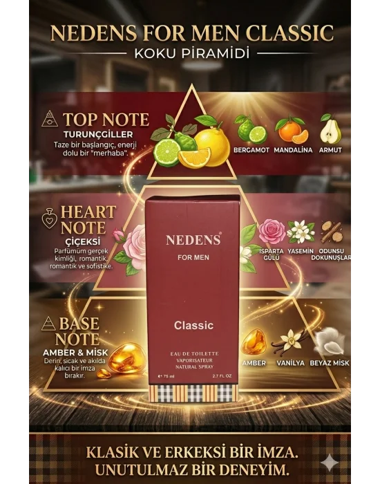 Nedens For Men Classic 75 ml 2.7FL Erkek Parfüm