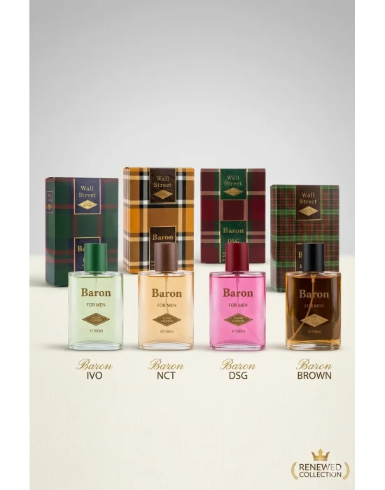 BARON Wall Street DSG , Brown, IVO, NCT 2026 4 lü Erkek EDC Erkek Parfüm Seti  4X 100 ml