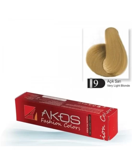 Akos Boya 9 numara Koyu Açık Sarı 60 Gr Tüp Saç Boyası 3 Adet