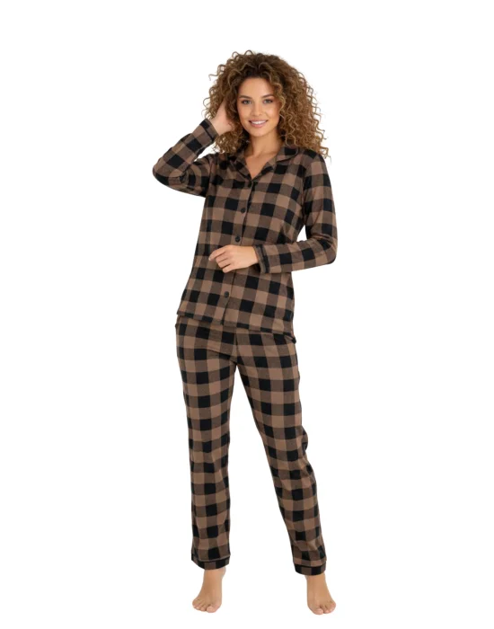 9209 Kly Kadın Düğmeli Pijama Takımı