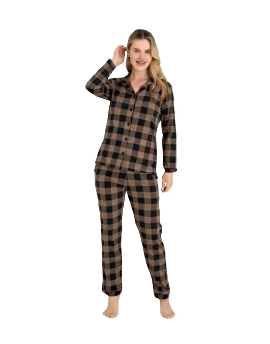 9209 Kly Kadın Düğmeli Pijama Takımı
