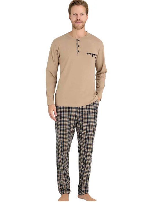 9223-KLY Erkek Kışlık Pijama Takımı % 100 pamuk