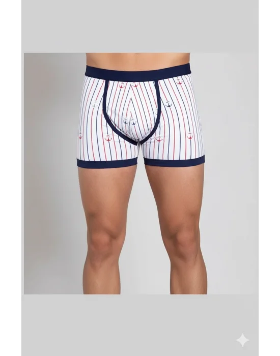 Clear Anchor And Line Printed Mens Boxer 1107
