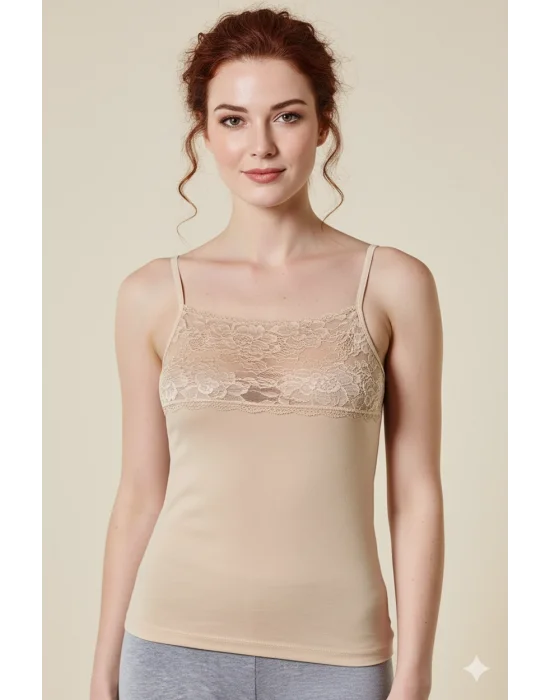 Berrak Kadın Dantelli İp Askılı Atlet 2046