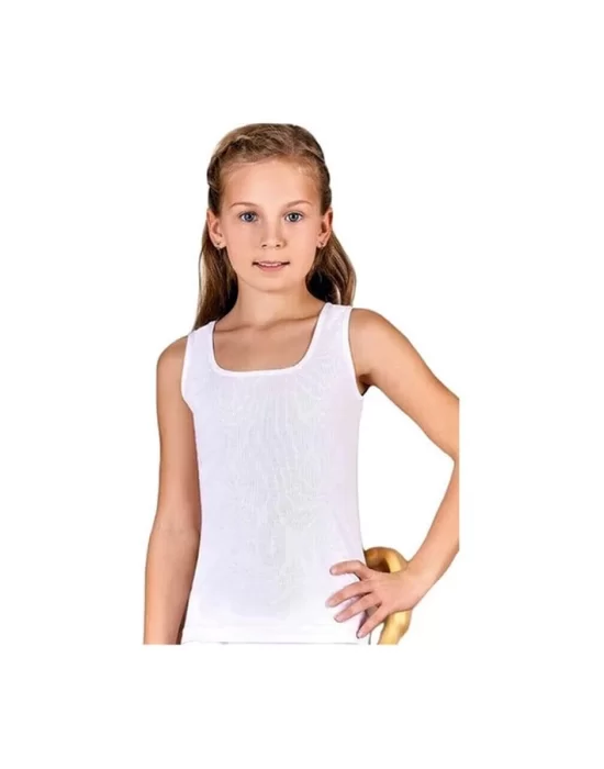 clear girl child cotton wide strap tank top