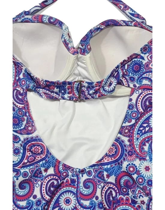 Blackspade Blue Scarf Patterned Womens Swimsuit 8258