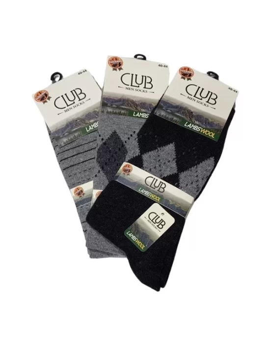 Club Lamswool Wool Mens Winter Socks 3 Pieces