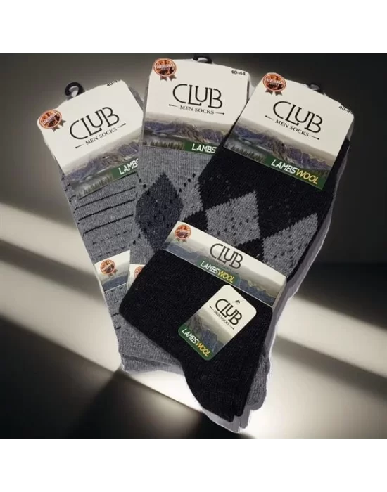 Club Lamswool Wool Mens Winter Socks 3 Pieces