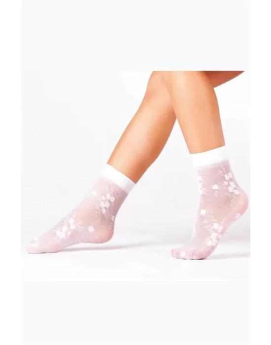 Daymod Womens Patterned Socks White