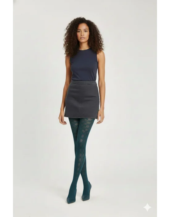 Daymod Womens Northern Micro Fishnet Patterned Tights