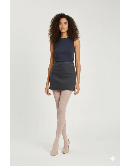 Daymod Womens Northern Micro Fishnet Patterned Tights