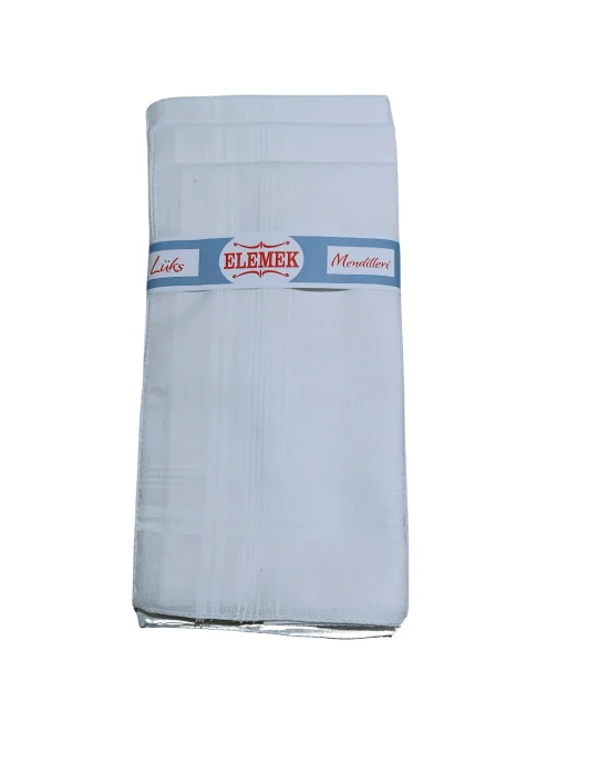 Elemek Erkek Beyaz Mendil 12 adet 39x39 cm