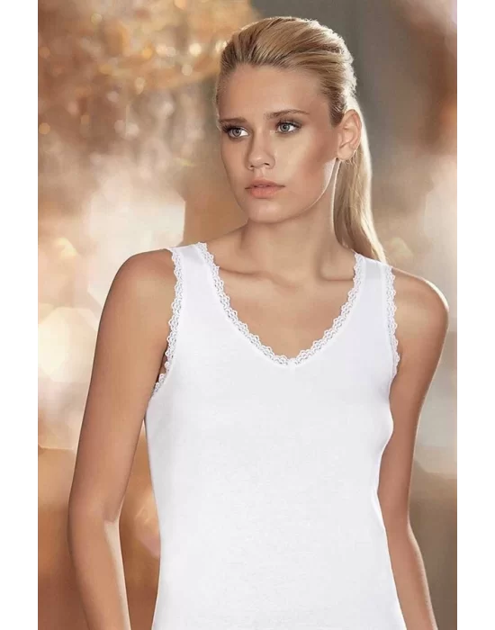 Wide Strapped Lace Ribbed Camisole B610