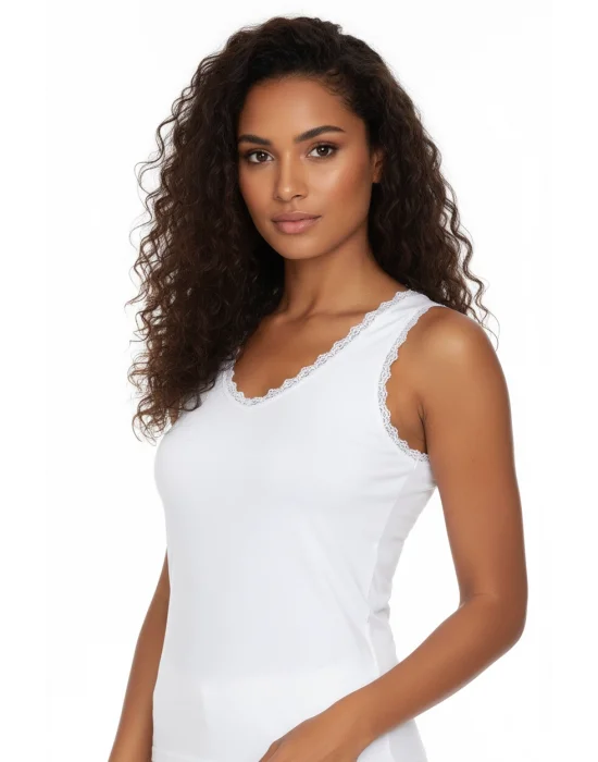 Geniş Askılı Dantelli Ribana Atlet B610