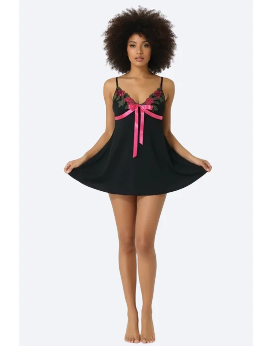 Gül Dantelli Modal Gecelik Takım 2602