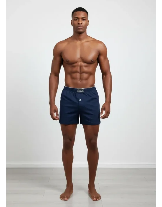 Huma One Erkek Havlu Bel Düz Boxer Battal Boy 3XL Lacivert Renk