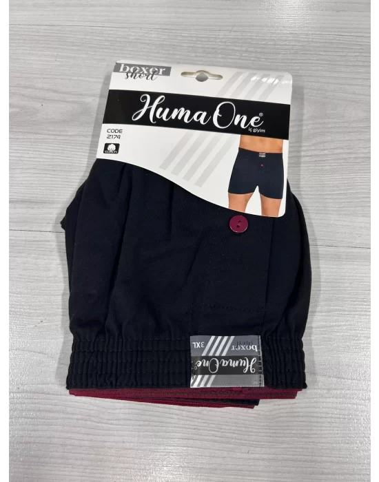 Huma One Erkek Havlu Bel Düz Boxer Battal Boy 3XL Siyah Renk