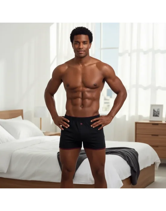 Huma One Erkek Havlu Bel Düz Boxer Battal Boy 3XL Siyah Renk