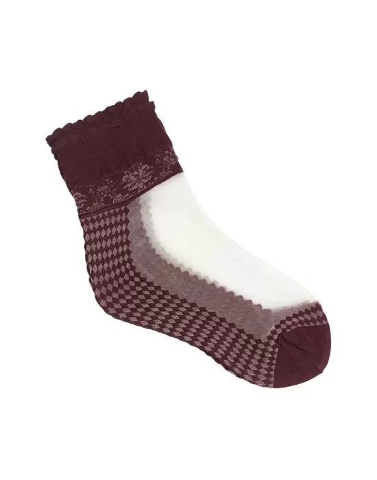 Italian Womens Baklava Pattern Ankle Socks