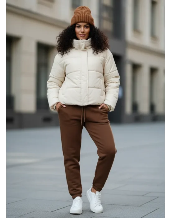 Jogger 3 İplik Şardonlu Cepli Tek Alt Siyah Siyah Kahve