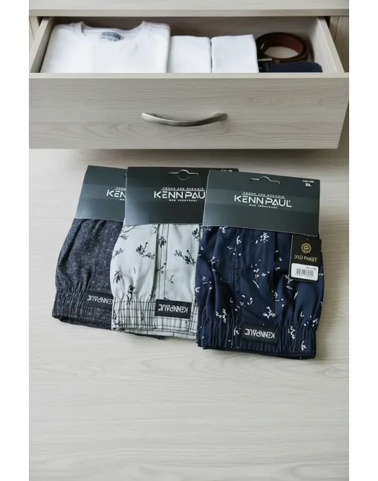 Kenpaul Desenli Poplin Erkek Boxer 6 Adet