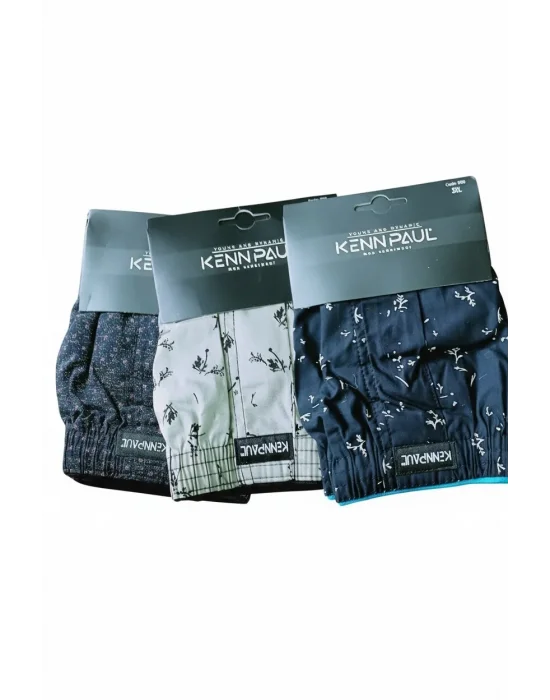 Kenpaul Desenli Poplin Erkek Boxer 3 Adet