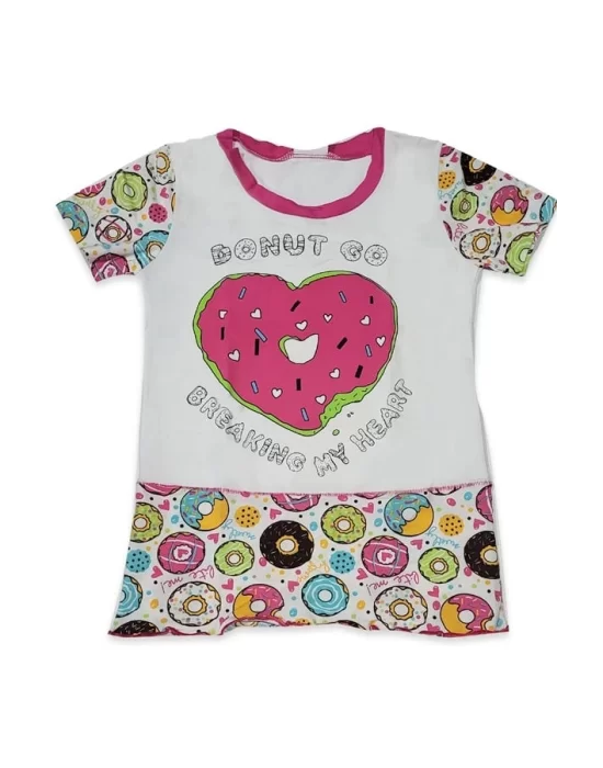 Girl Child Donut Patterned Colorful Pajama Set