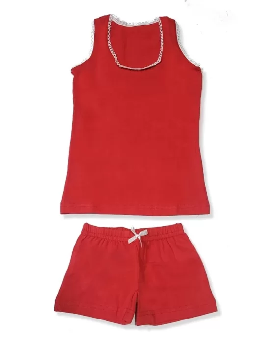 Girl Child Thick Strapped Tank Top Set 2542