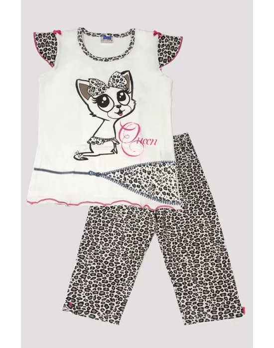 Girl Child Leopard Patterned Pajama Set 6529