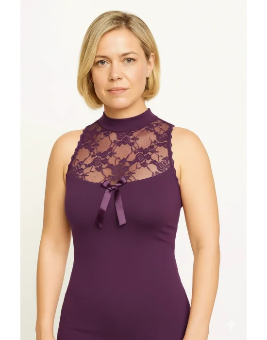 Kolsuz Boğazlı Dantelli Bady 2139