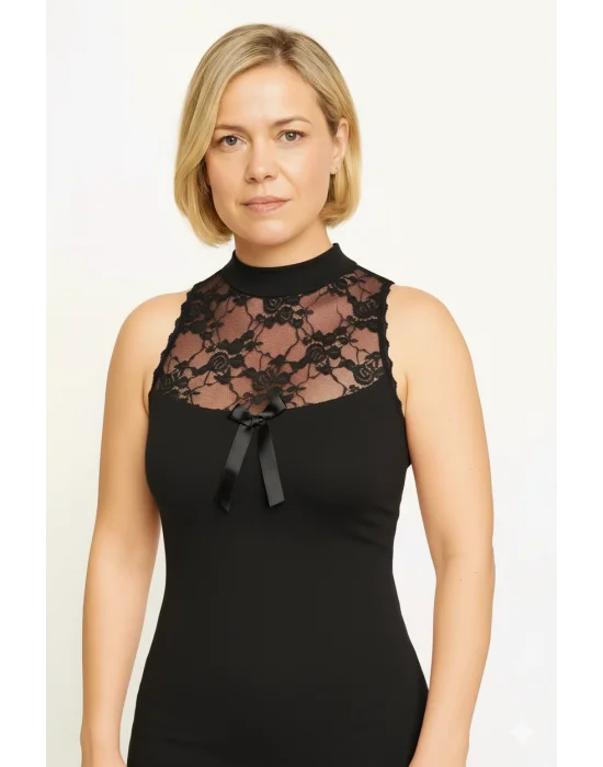 Kolsuz Boğazlı Dantelli Bady 2139