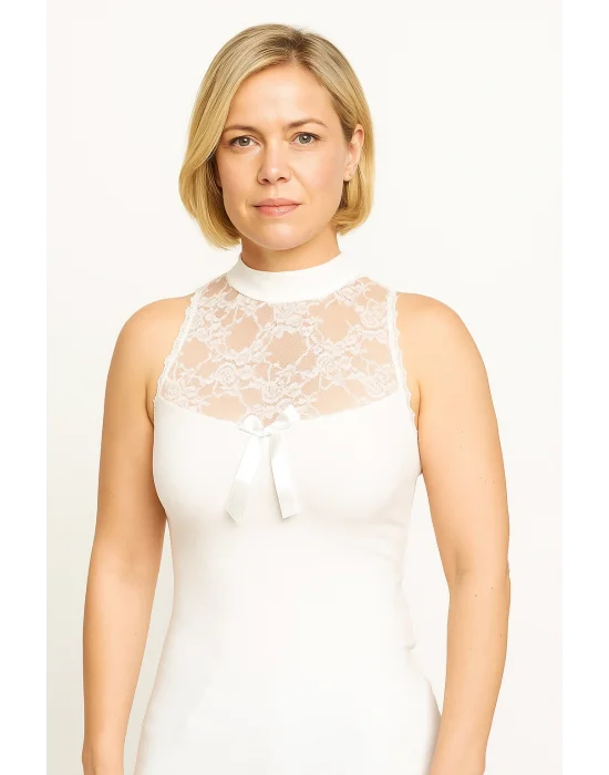 Kolsuz Boğazlı Dantelli Bady 2139