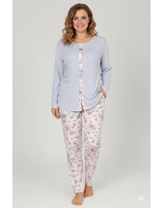 Laced Patterned Melisa Pajama Set